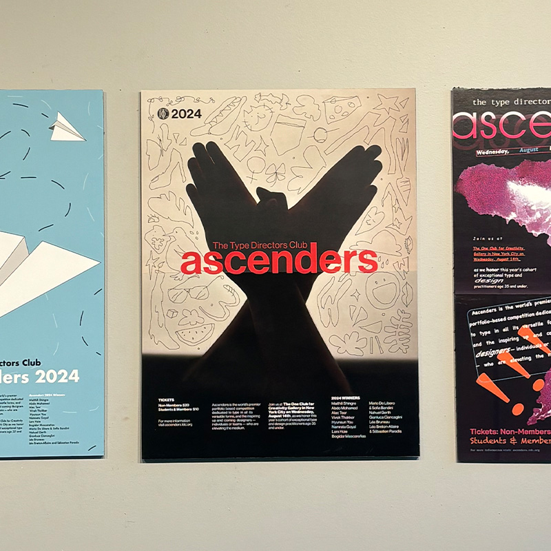 The Ascenders promotional poster being displayed in a gallery next to two other posters